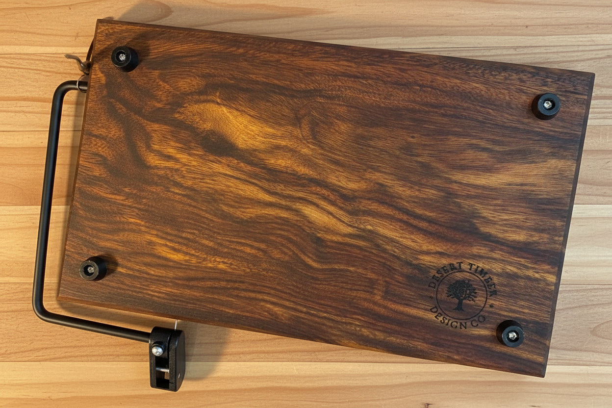 Cheese cutter board back with feet