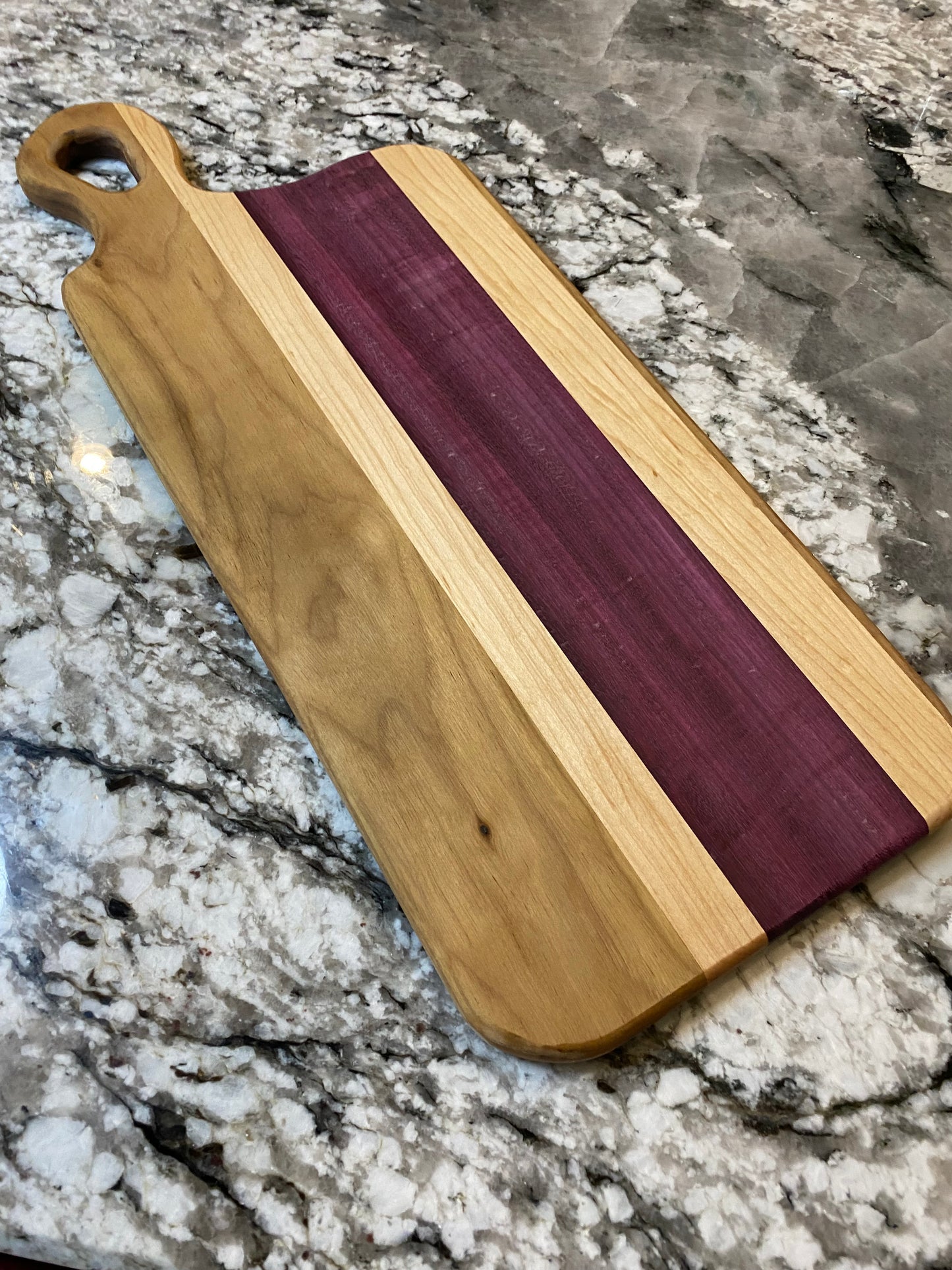 Exotic Purple Heart, Walnut and Maple Charcuterie Board