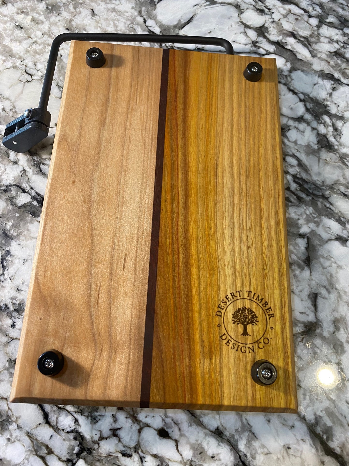 Exotic Wood Cheese Board Cutter with Canary, Purple Heart and Maple