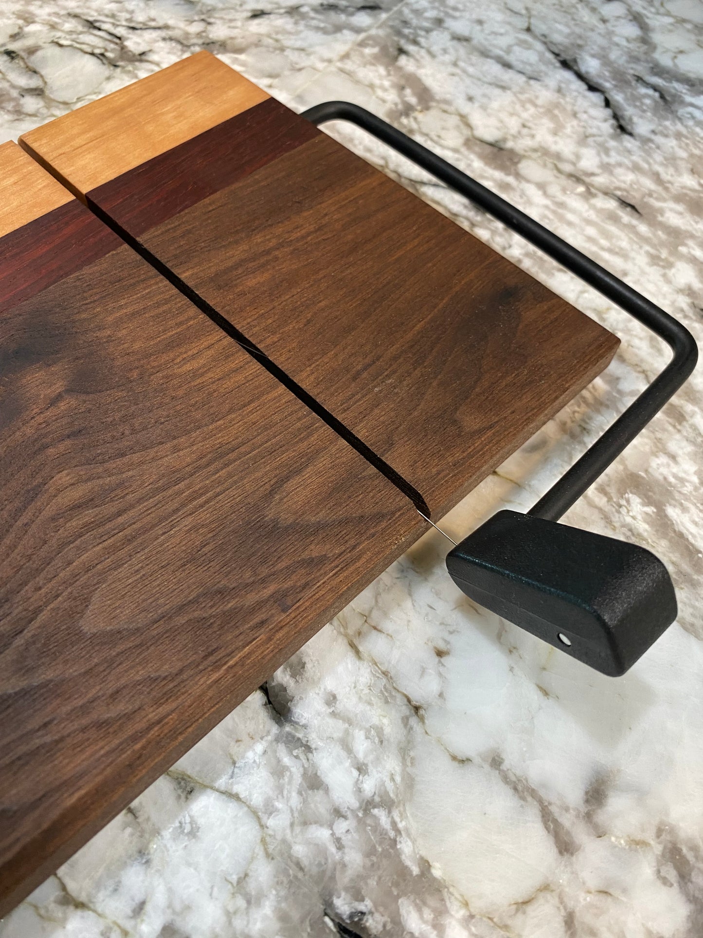 Exotic Wood Cheese Board Cutter with Walnut, Padauk, Maple