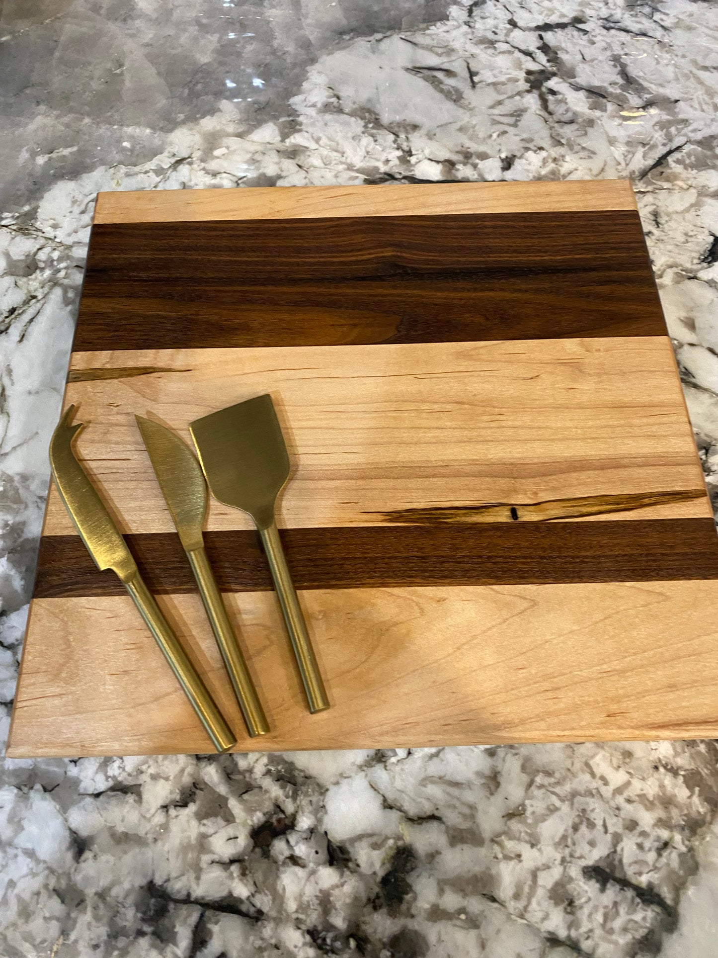 Custom Wood Cutting Board Maple and Premium Walnut