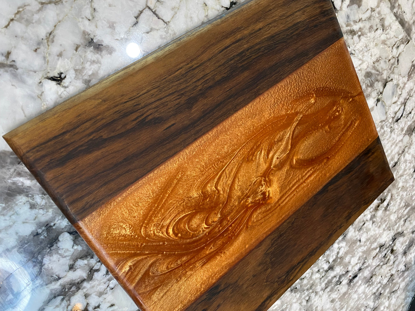 Charcuterie Board Copper Resin and Premium Walnut