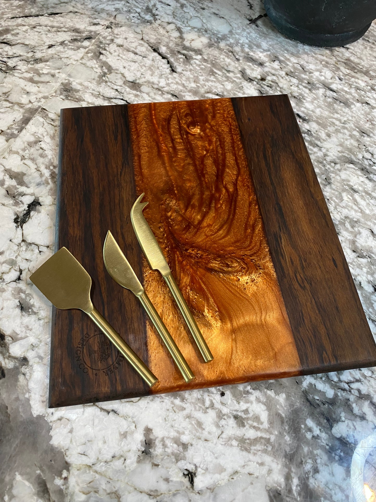 Charcuterie Board Copper Resin and Premium Walnut