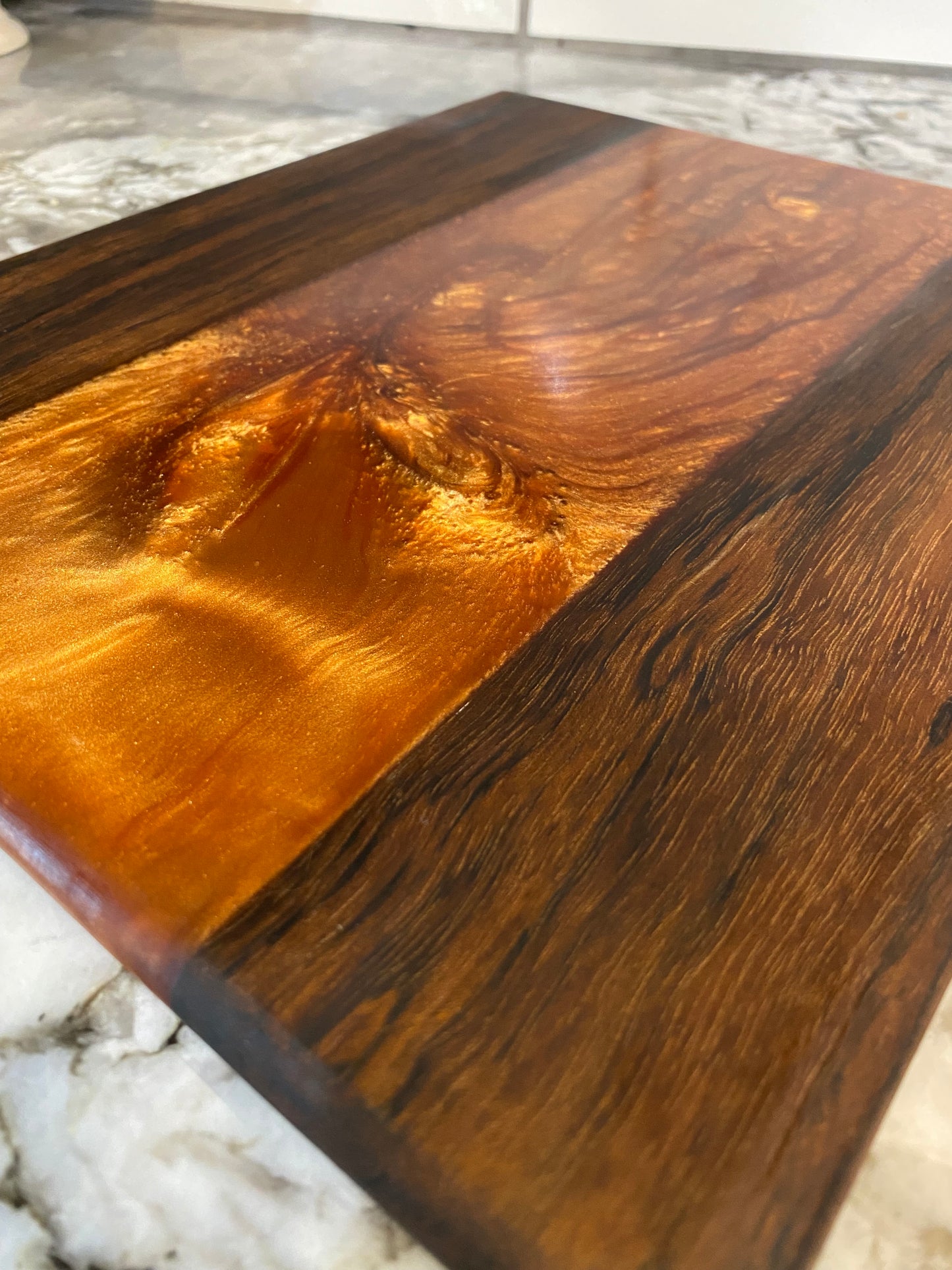 Charcuterie Board Copper Resin and Premium Walnut