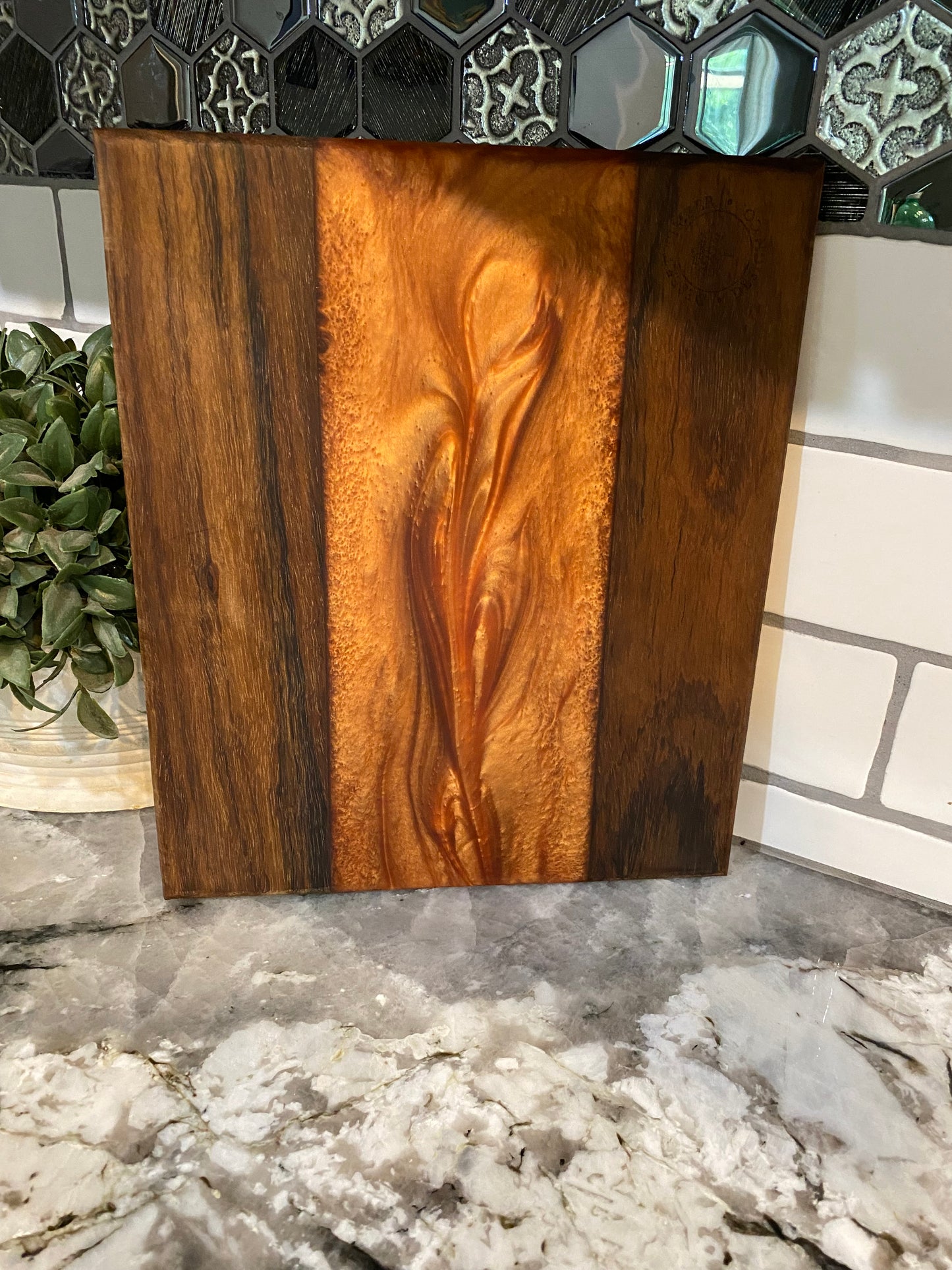 Charcuterie Board Copper Resin and Premium Walnut