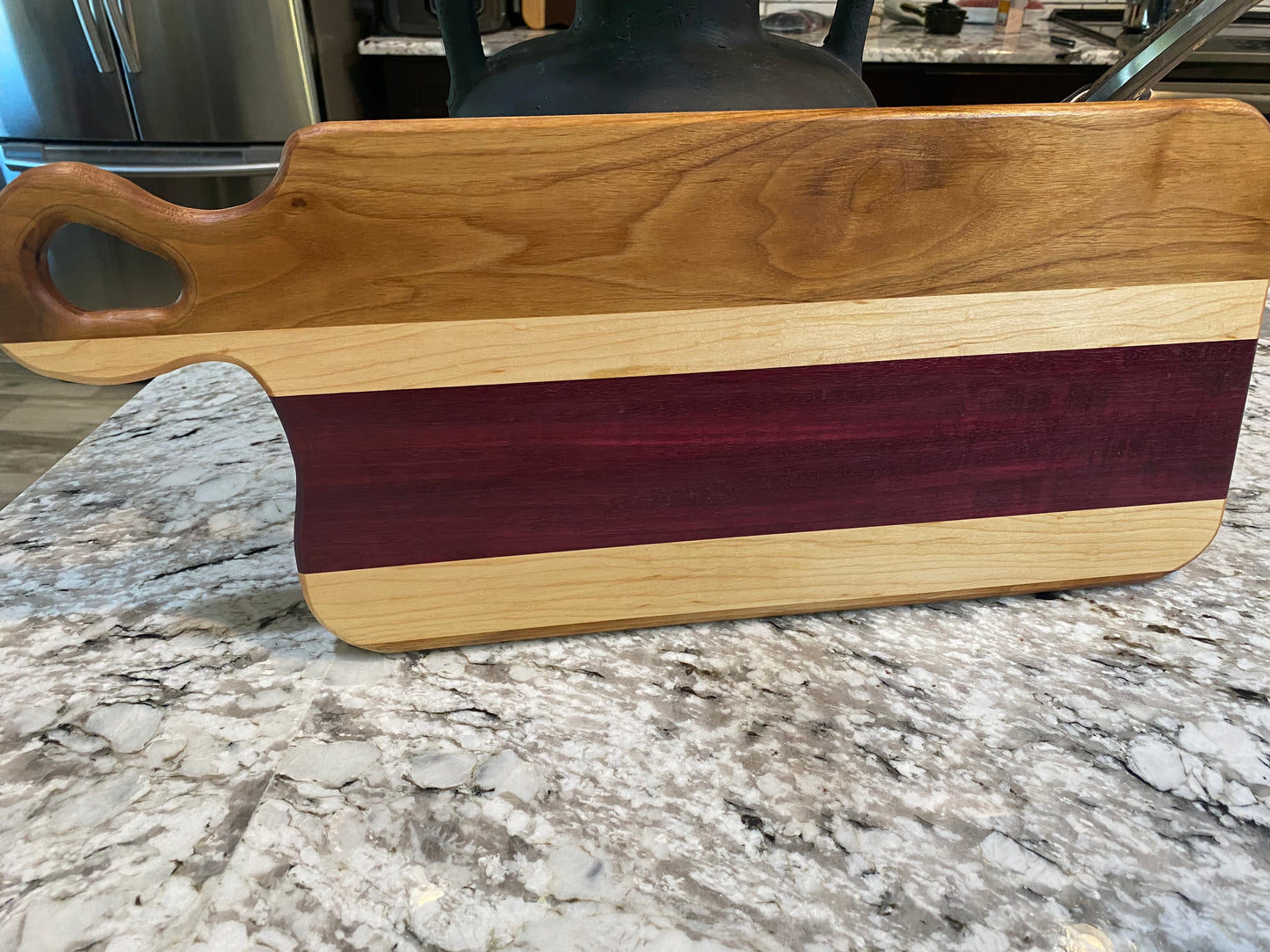 Exotic Purple Heart, Walnut and Maple Charcuterie Board