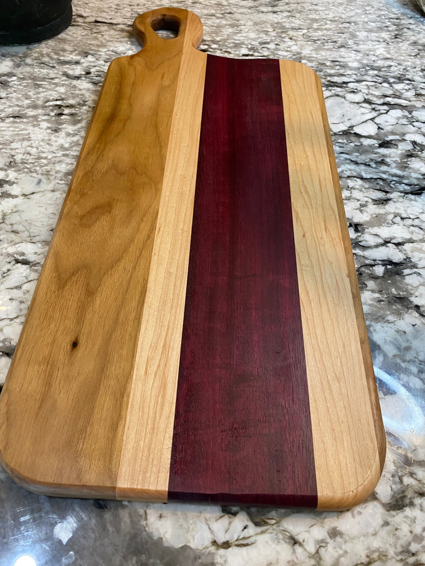 Exotic Purple Heart, Walnut and Maple Charcuterie Board