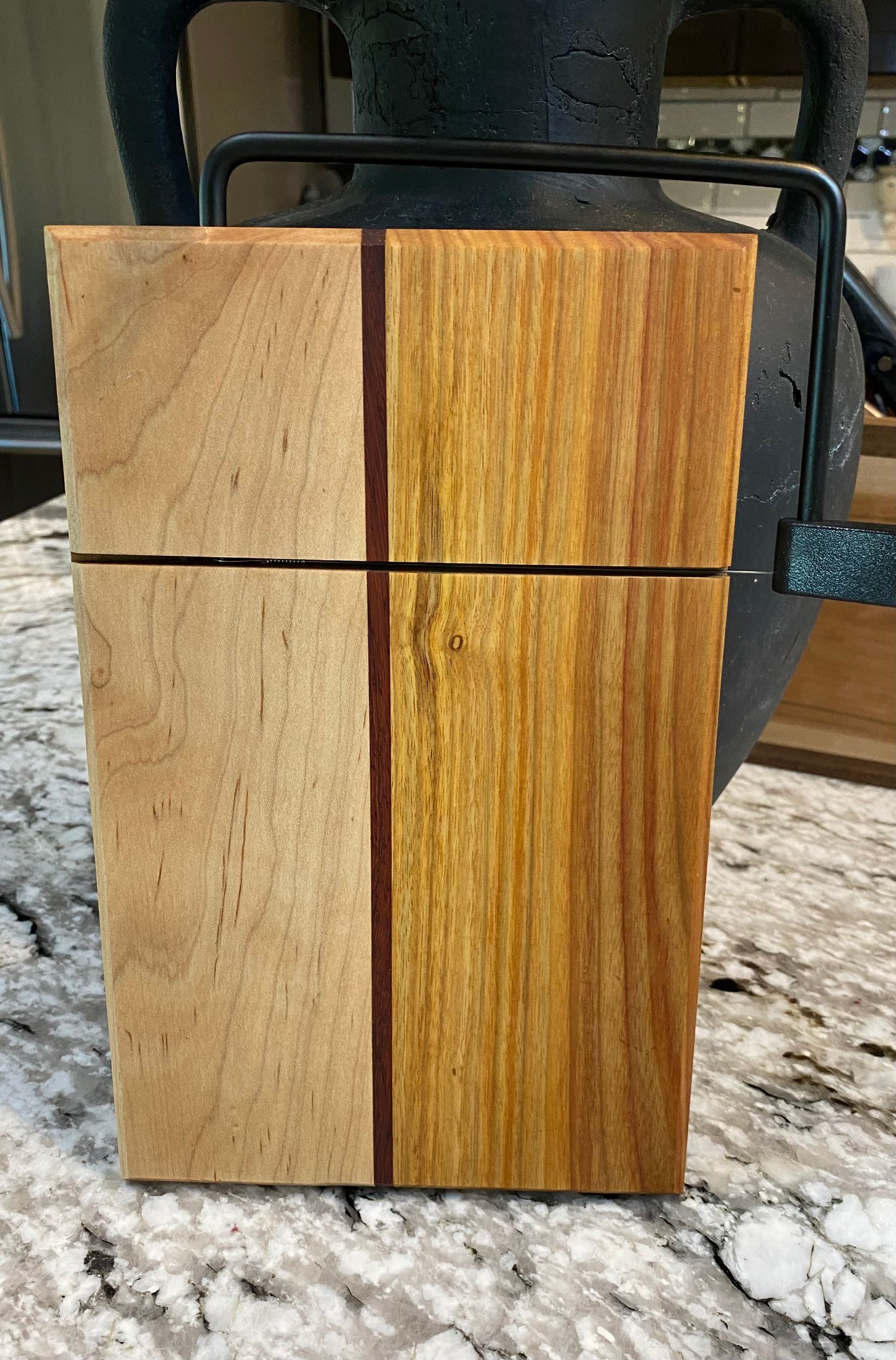 Exotic Wood Cheese Board Cutter with Canary, Purple Heart and Maple