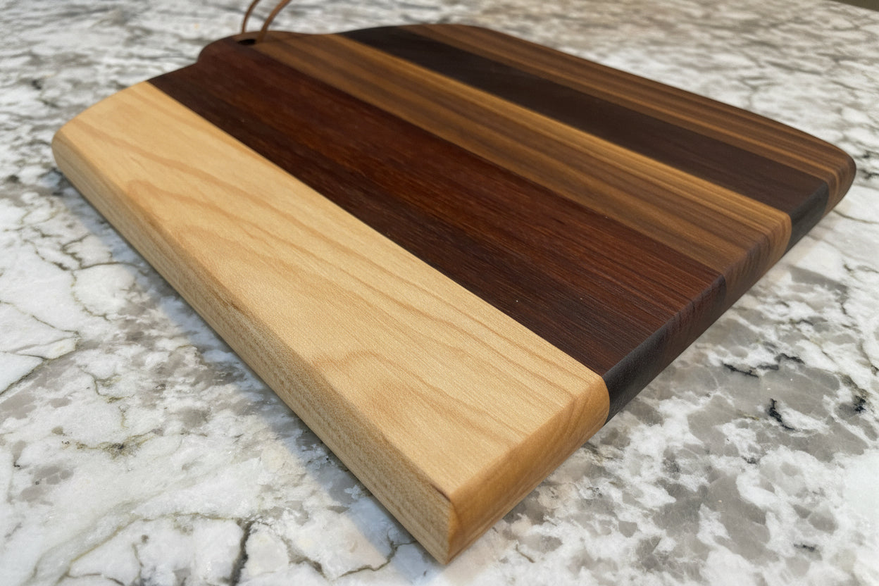 Exotic Wood - Baby Timber cutting board made with Maple, granadillo, walnut and morado