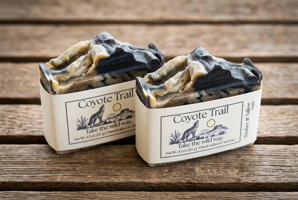 Coyote Trail Soap on wood slats