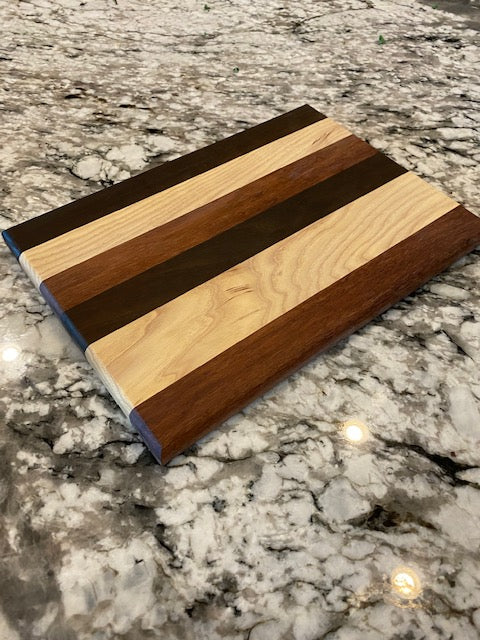 Wood Cutting Board Hickory, Granadillo, Roasted Walnut