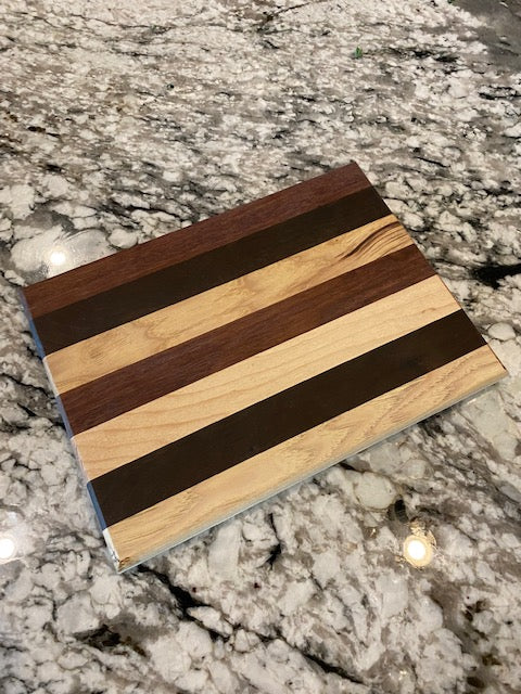 Wood Cutting Board Hickory, Granadillo, Roasted Walnut Option 2