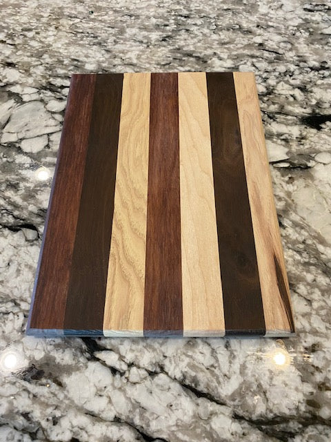 Wood Cutting Board Hickory, Granadillo, Roasted Walnut Option 2