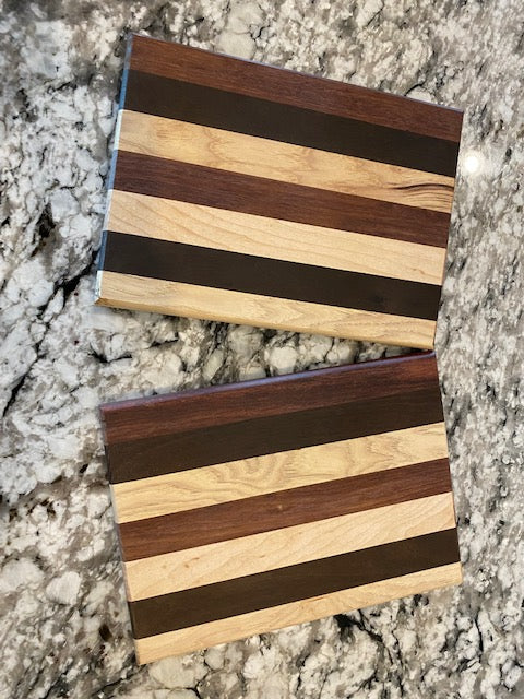 Wood Cutting Board Hickory, Granadillo, Roasted Walnut Option 2