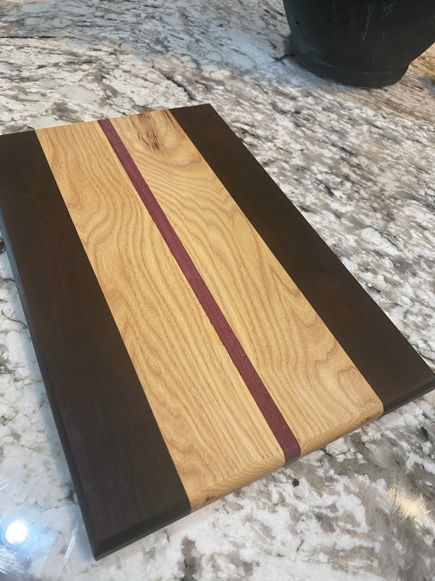 Wood Cutting Board Hickory, Roasted Walnut, Purple Heart