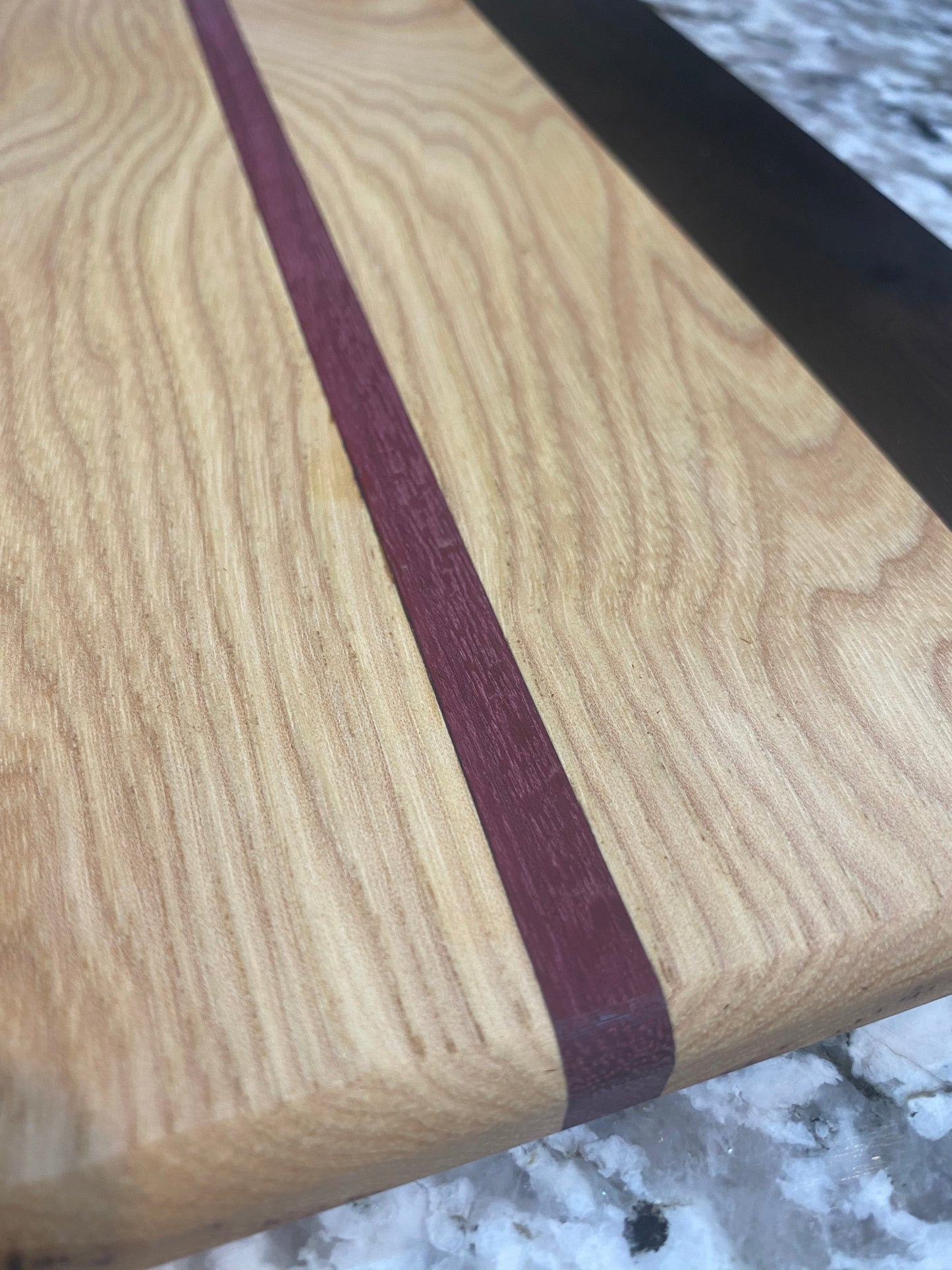 Wood Cutting Board Hickory, Roasted Walnut, Purple Heart