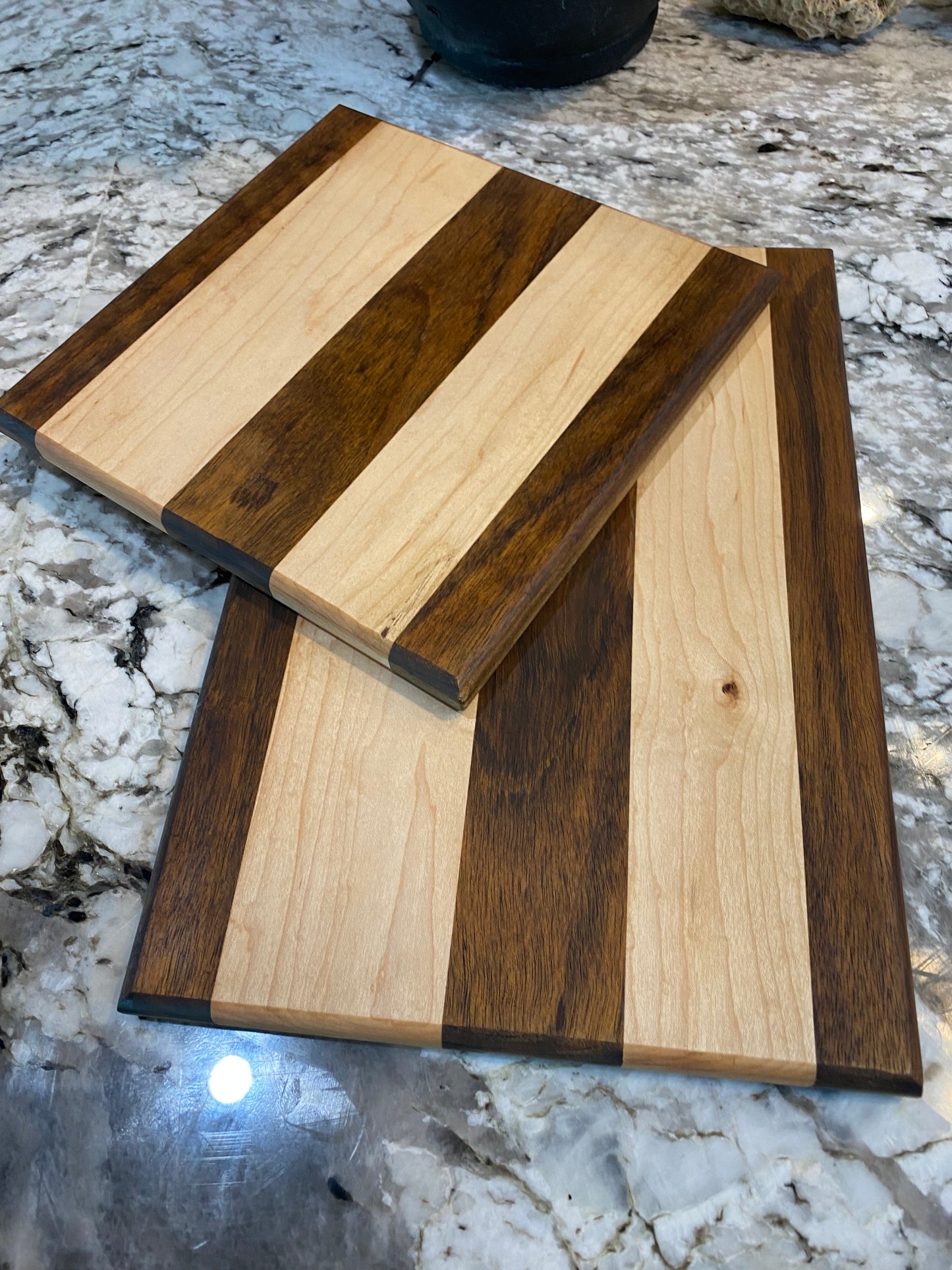 Wood Cutting Board Walnut and Maple 2 Piece Set