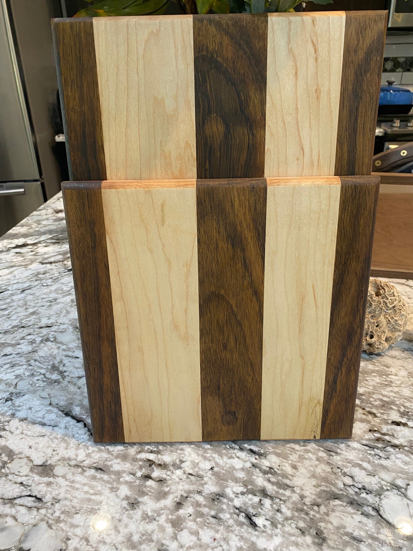 Wood Cutting Board Walnut and Maple 2 Piece Set