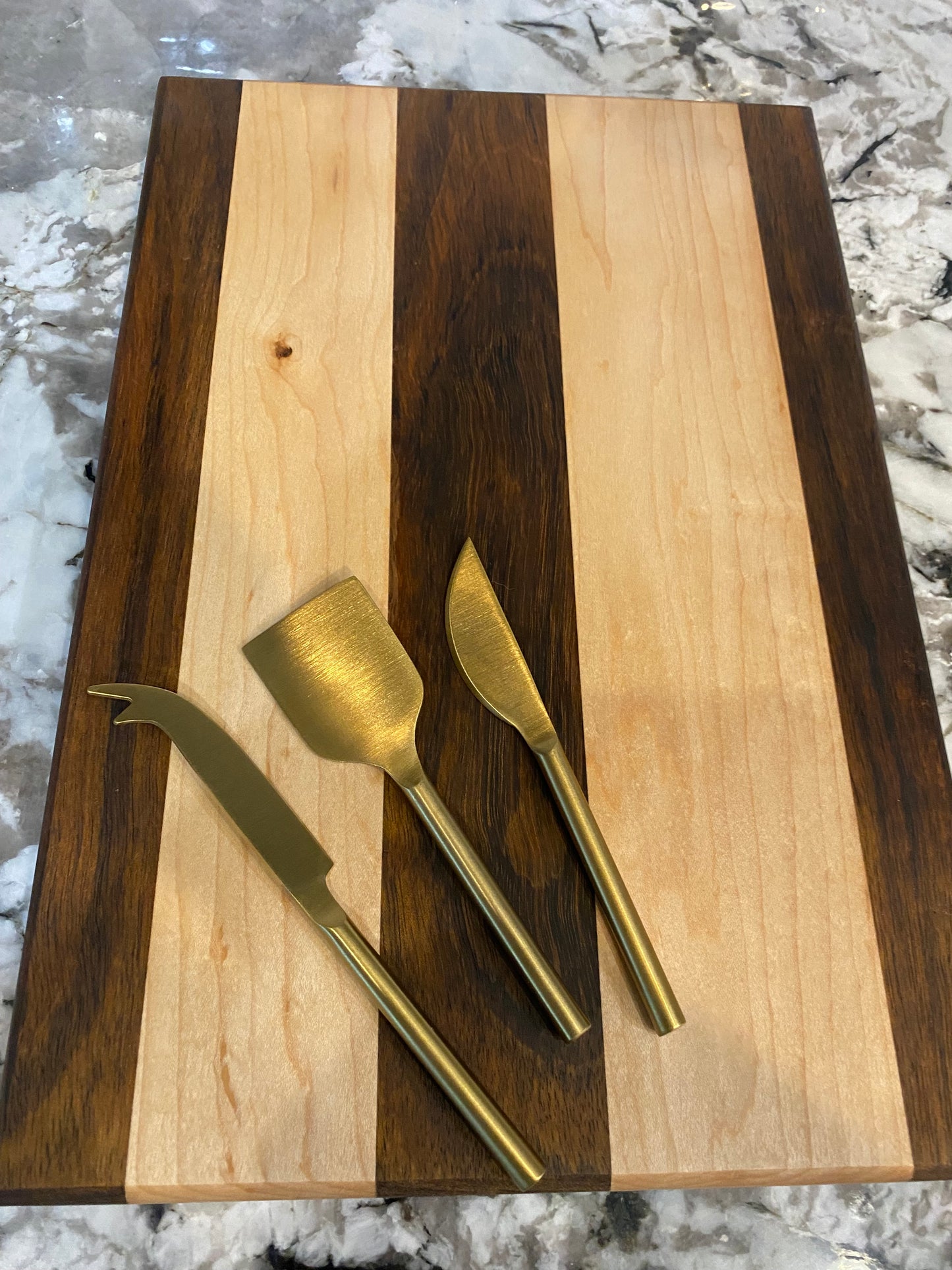 Wood Cutting Board Walnut and Maple 2 Piece Set