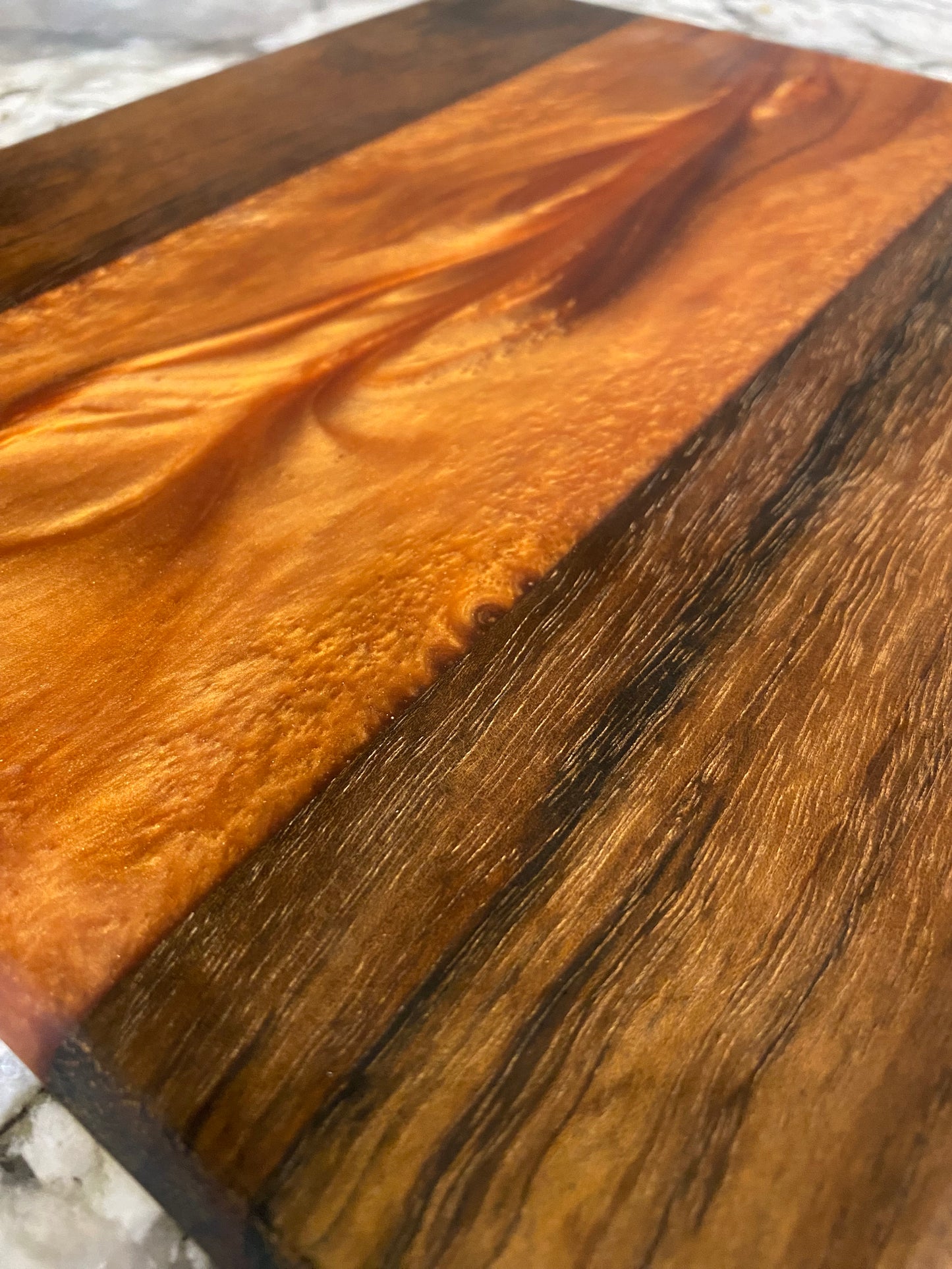 Charcuterie Board Copper Resin and Premium Walnut