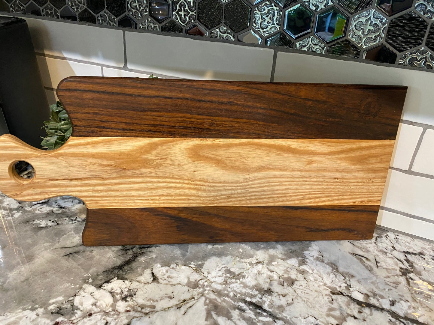 Charcuterie Board Long featuring Hickory and Premium Walnut