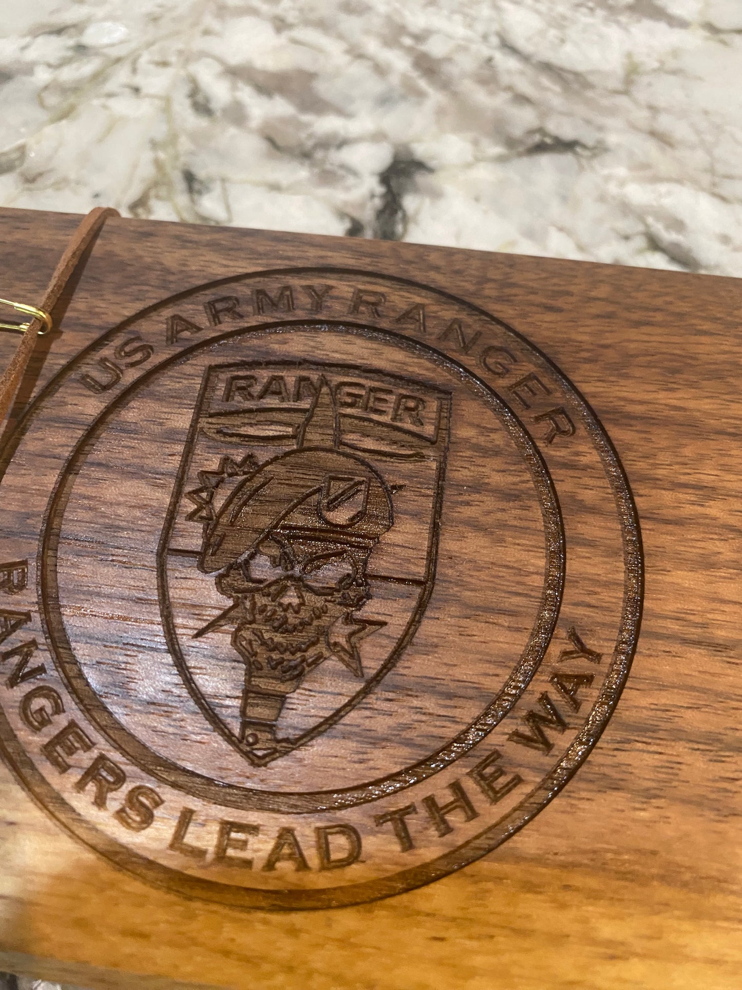 Walnut Beverage Holder with Laser-Engraved Custom Design