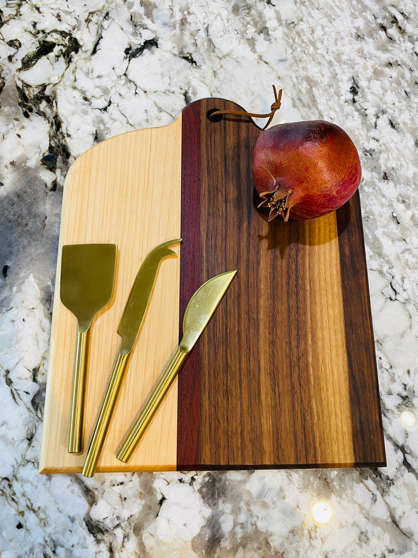 Exotic Wood - Baby Timber cutting board made with Maple, Paduak, Morado and Walnut