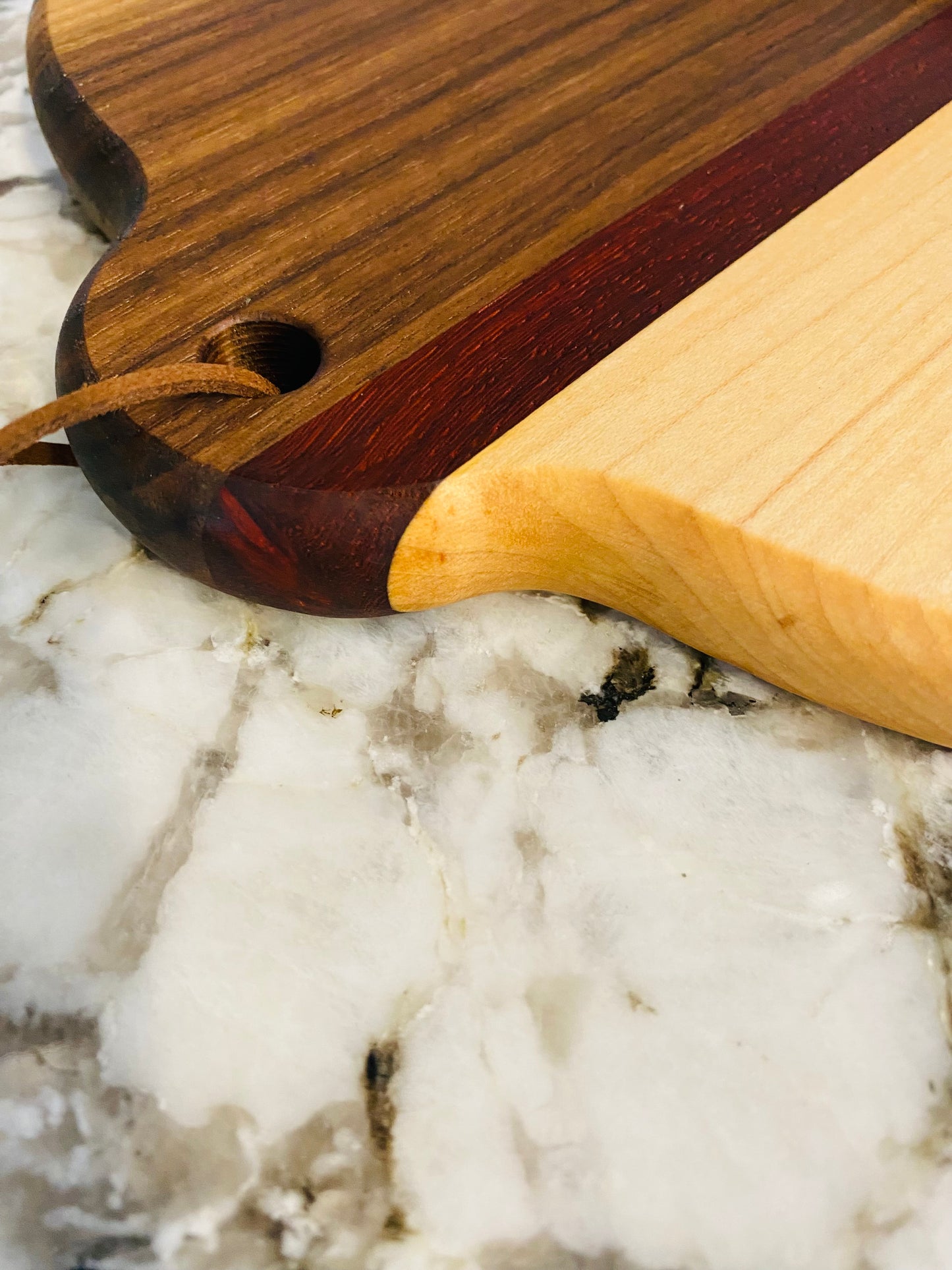 Exotic Wood - Baby Timber cutting board made with Maple, granadillo, walnut and morado