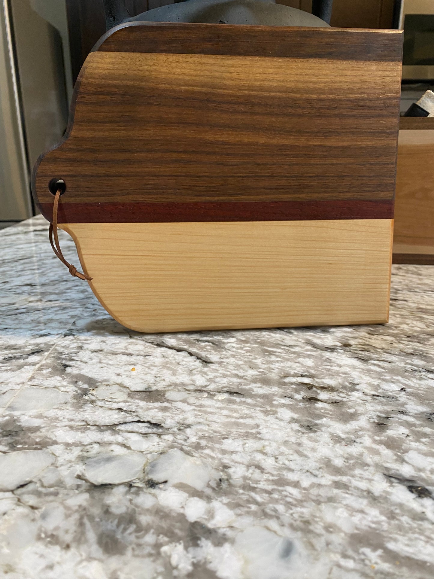 Exotic Wood - Baby Timber cutting board made with Maple, Paduak, Morado and Walnut