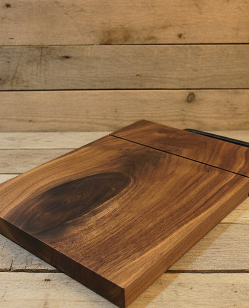 Close-up of a wooden surface with a visible grain pattern
