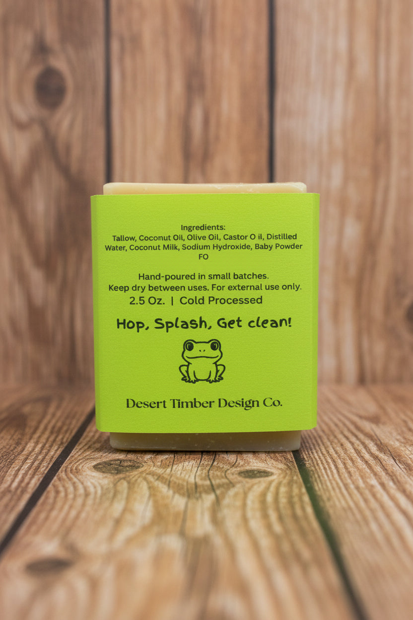 Picture of frog soap label 