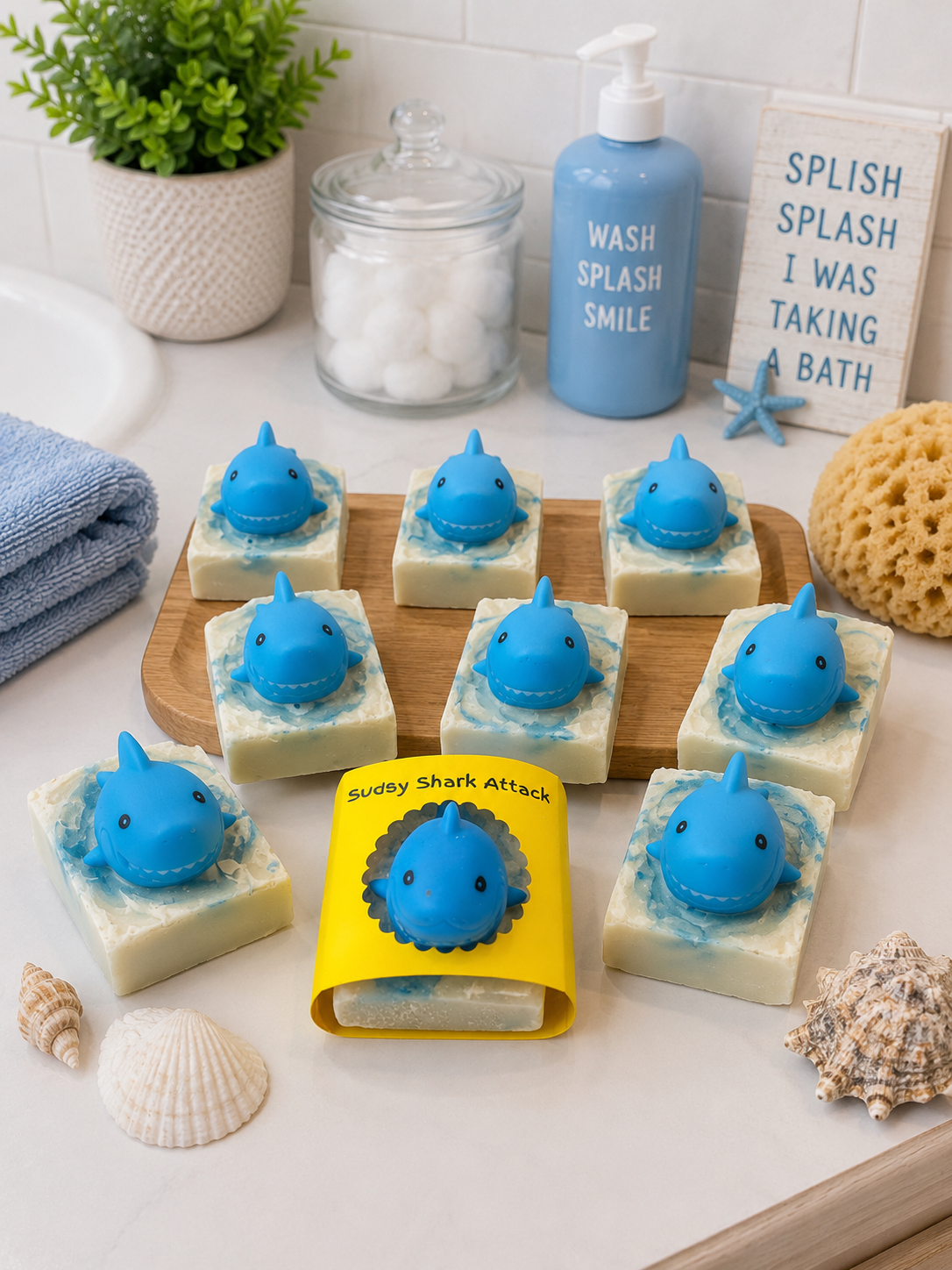 Shark Attack Kids Soap | Tallow Soap | Smores Fragrance | Handmade Artisan Soap