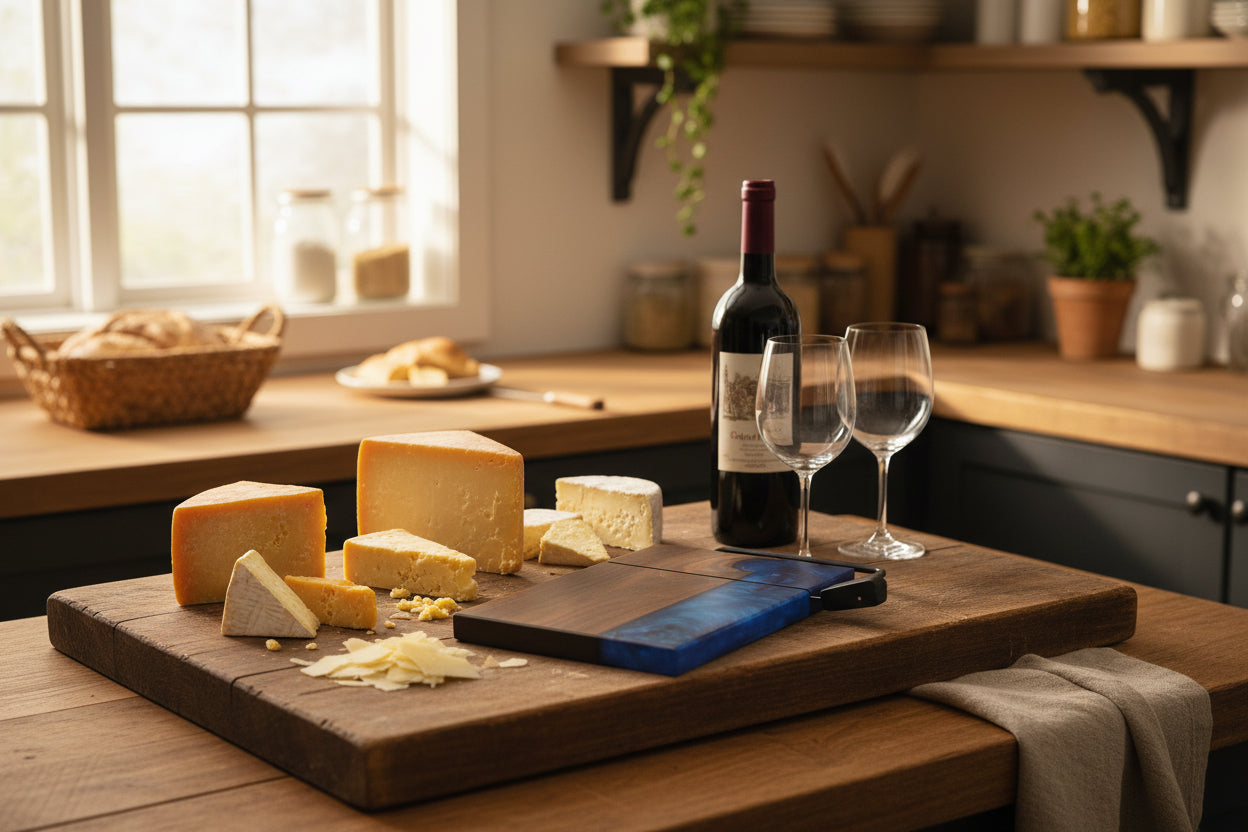 Walnut and Blue resin Cheese Cutter 